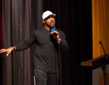 Brian Dawkins speaking on stage