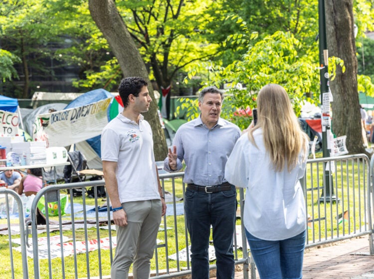 Dave McCormick at the UPenn encampment