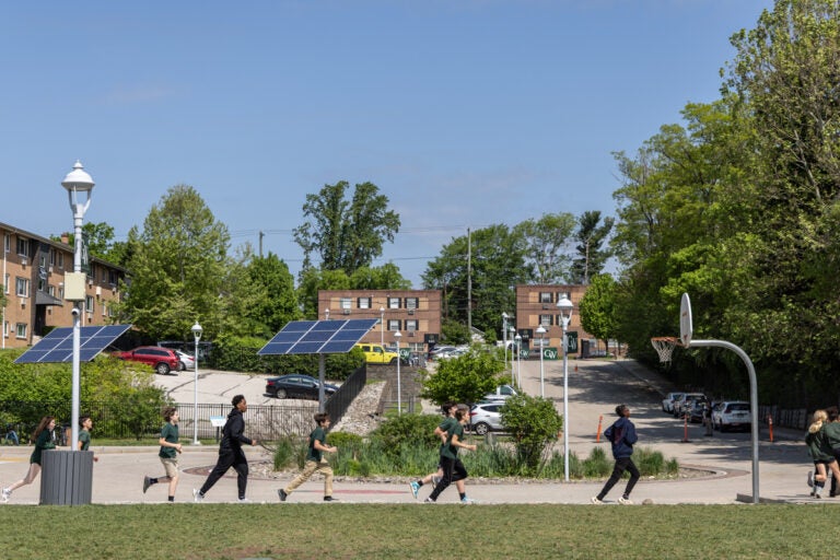 students running outside