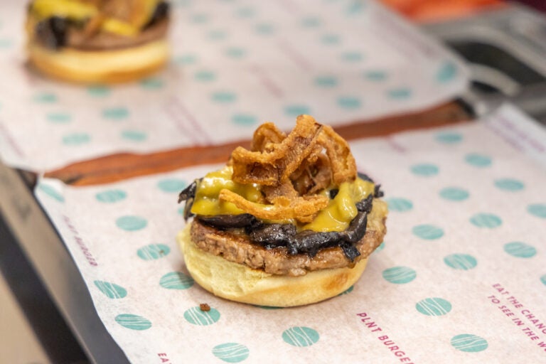 A mushroom bacon BBQ PLNT Burger. (Kimberly Paynter/WHYY)