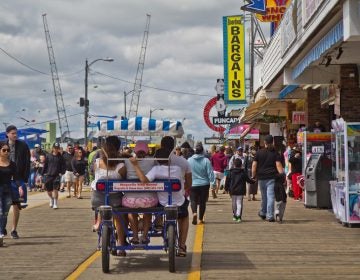 Crowds are pictured on the boardwalk in Wildwood