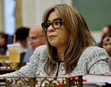 Philadelphia City Councilmember Quetcy Lozada at her desk at City Council chambers at City Hall