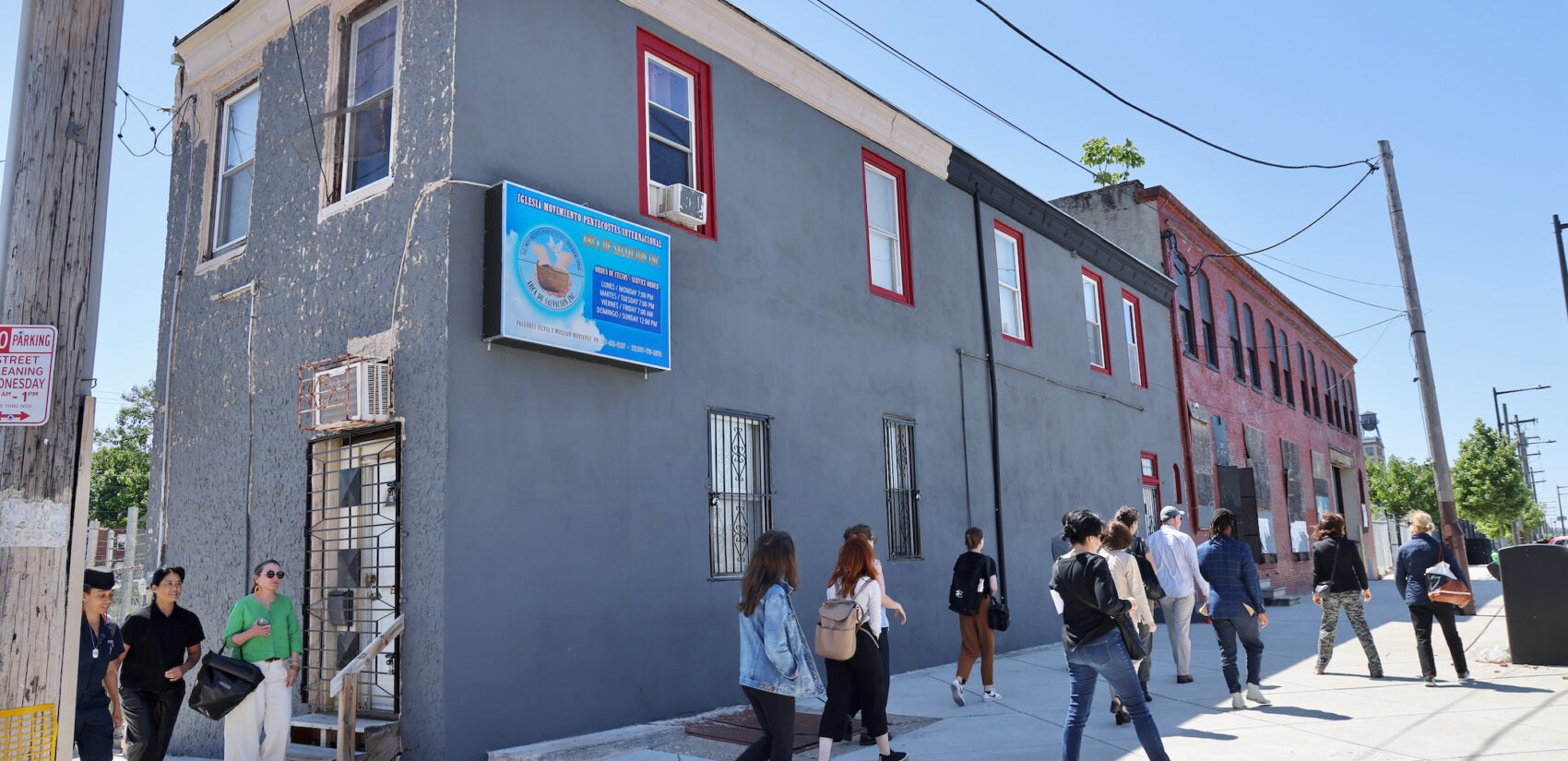 the exterior of a church on the corner of North American Street and West Dauphin Street