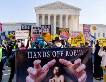 Abortion rights advocates and anti-abortion protesters demonstrate in front of the U.S. Supreme Court