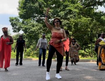 Africa Day attendees dancing