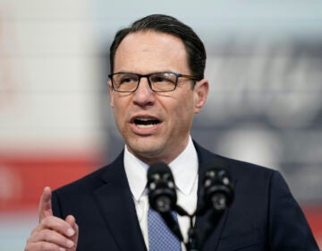 Pennsylvania Gov. Josh Shapiro speaks before President Joe Biden at the Finishing Trades Institute on March 9, 2023, in Philadelphia