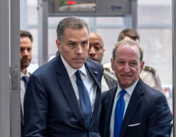 Hunter Biden, left, son of President Joe Biden, arrives with attorney Abbe Lowell at the O'Neill House Office Building for a closed-door deposition in a Republican-led investigation into the Biden family, on Capitol Hill in Washington, Wednesday, Feb. 28, 2024. Lawmakers from the House Oversight and Accountability Committee and the House Judiciary Committee are conducting the inquiry. (AP Photo/J. Scott Applewhite)