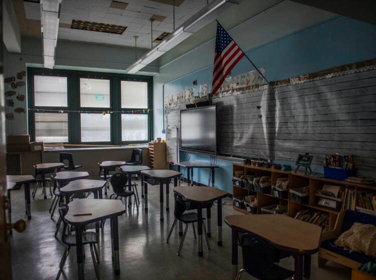 View of an empty classroom