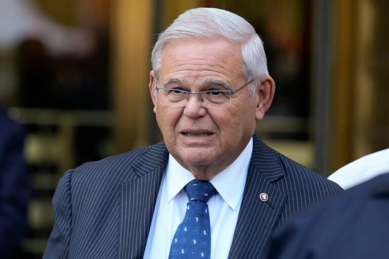 Sen. Bob Menendez leaves federal court, Wednesday, Sept. 27, 2023, in New York.