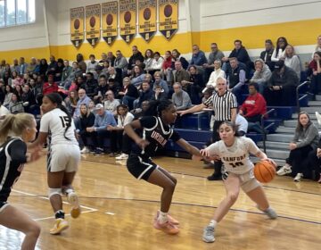 A scene from the basketball game