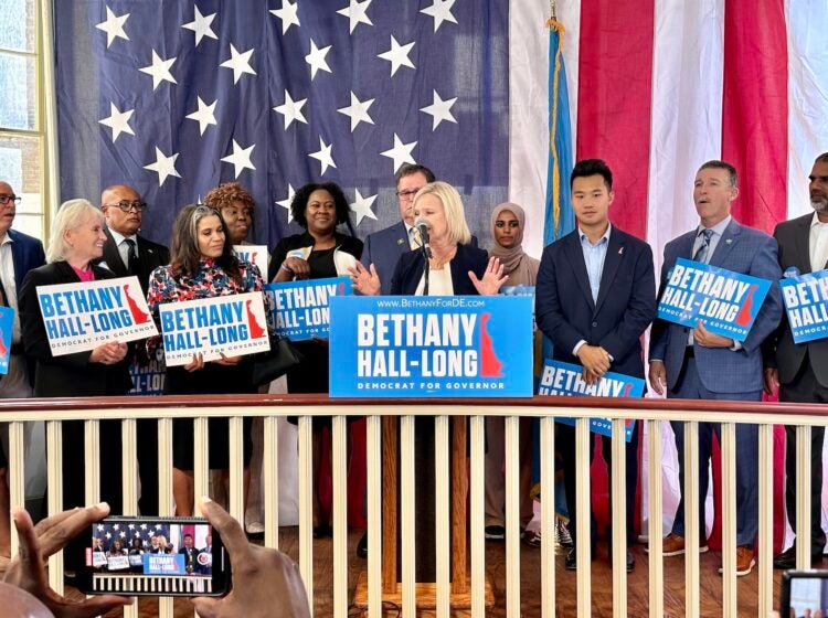 Bethany Hall-Long addresses the crowd