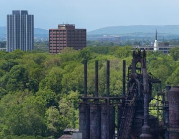 Martin Tower, the former headquarters of Bethlehem Steel, is shown days before a planned implosion. (Matt Smith for Keystone Crossroads)