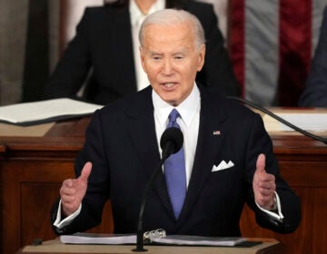 President Joe Biden delivers the State of the Union address to a joint session of Congress at the U.S. Capitol, Thursday March 7, 2024, in Washington.