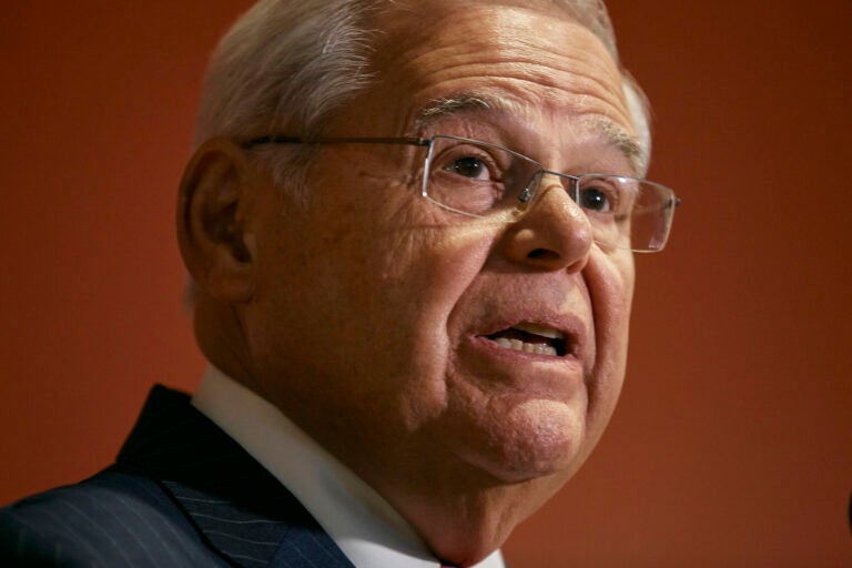 Sen. Bob Menendez speaks during a press conference