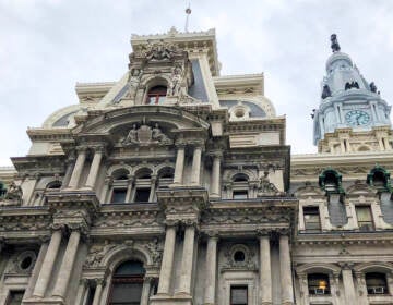 A closeup of Philadelphia City Hall.