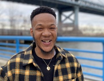 DRWC digital content creator Darnell Schoolfield in front of the Ben Franklin Bridge. (Courtesy of DRWC)