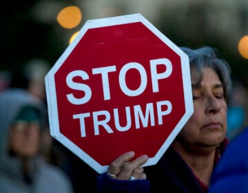 Demonstrators protest outside of the U.S. Capitol