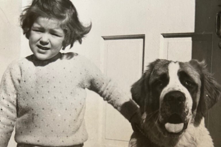 4-year old Marty with her dog Trudy