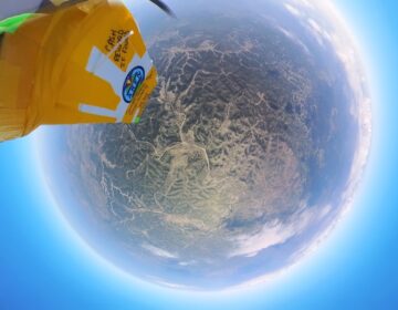 A view of the Earth from a balloon device