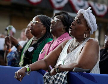 Audience members at Biden's speech