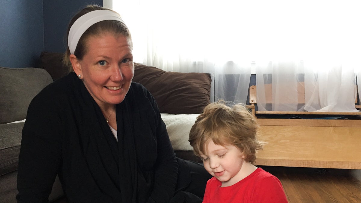  Amy Marzolino and her son, August. (Maiken Scott/WHYY) 