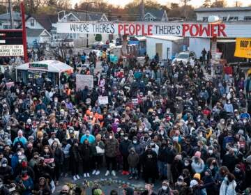 large protest in the street