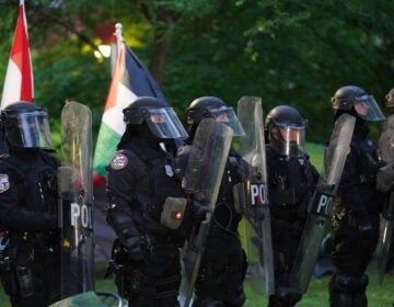 Police disband the pro-Palestine encampment and make numerous arrests, Friday May 10, 2024, on the campus of the University of Pennsylvania.