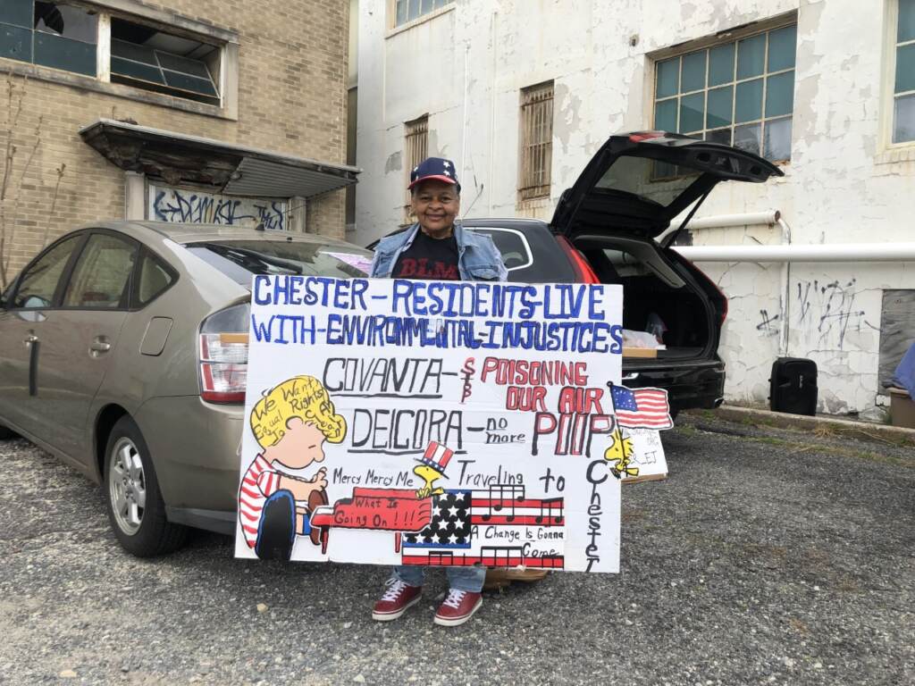 Margaret Brown, City of Chester resident, said she is fighting for clean air in honor of her mother, Gloria, who died from lung cancer. (Emily Rizzo/WHYY)