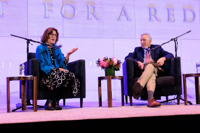 (Marty Moss-Coane and Dave Davies at the National Constitution Center for a Radio Times celebration event)