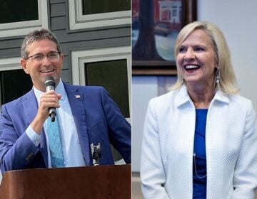 Side by side photos of Matt Meyer and Bethany Hall-Long