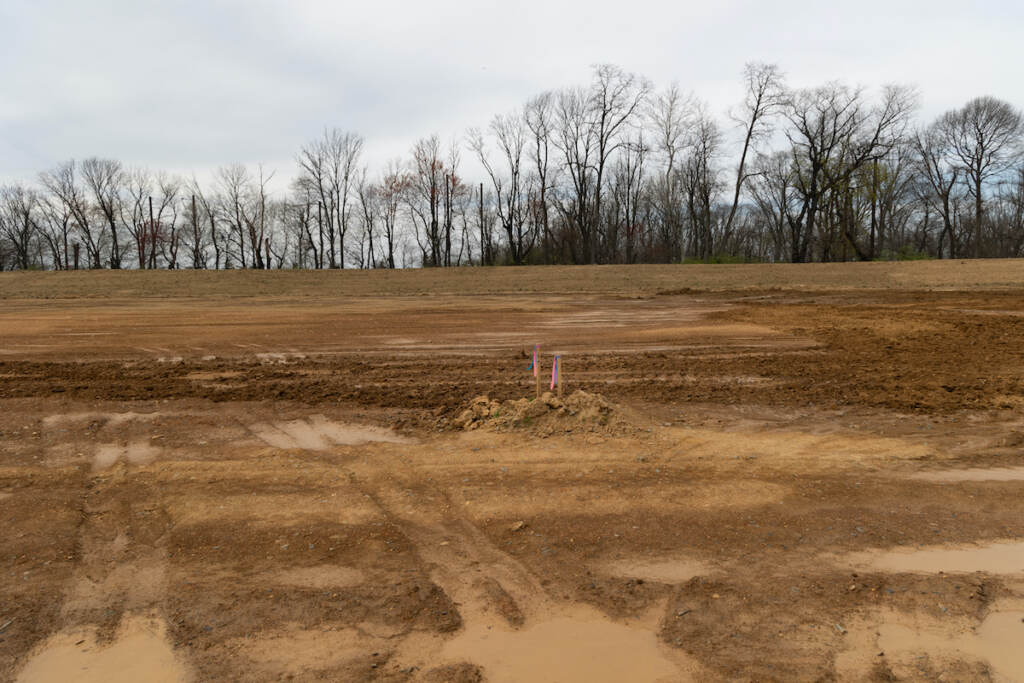 A large empty dirt lot