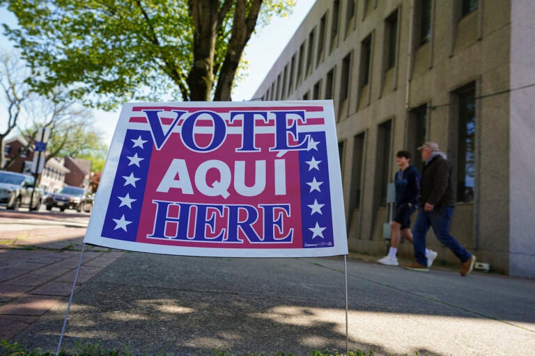 Sign at a polling place