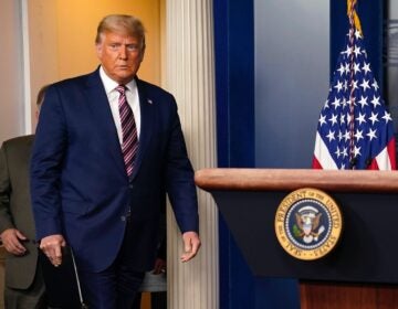 President Donald Trump arrives to speak at the White House, Thursday, Nov. 5, 2020, in Washington. (AP Photo/Evan Vucci)