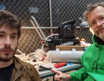 Marek (right) and Michał Swoboda of the start-up Right-Air created a basic ventilator that can be 3D printed as a backup for hospitals during this coronavirus outbreak. (Courtesy of Marek Swoboda)