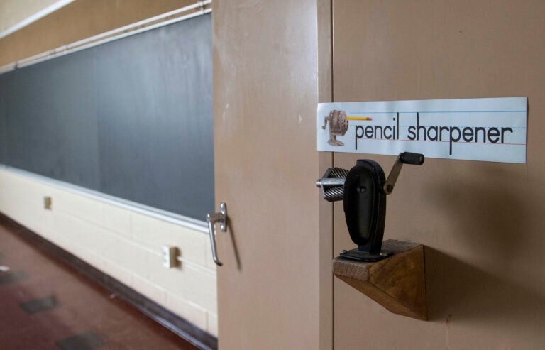 pencil sharpener in a classroom