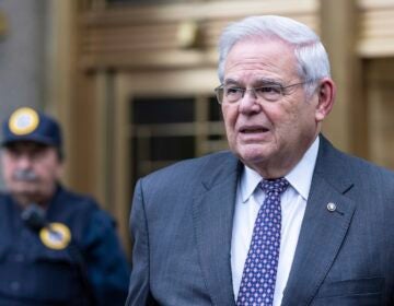 U.S. Sen. Bob Menendez, D-N.J., leaves the Manhattan federal court after the second day of jury selection in his trial, Tuesday, May, 14, 2024, in New York.