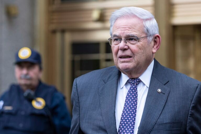 U.S. Sen. Bob Menendez, D-N.J., leaves the Manhattan federal court after the second day of jury selection in his trial, Tuesday, May, 14, 2024, in New York.