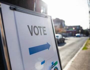 Sign outside of a polling place