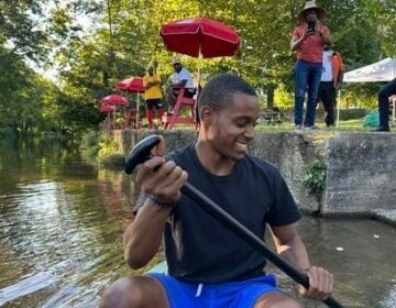 a child in a canoe