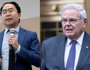 On the left: Democratic Congressman Andy Kim. On the right: Senator Bob Menendez runs as independent candidate (Photo: AP News)