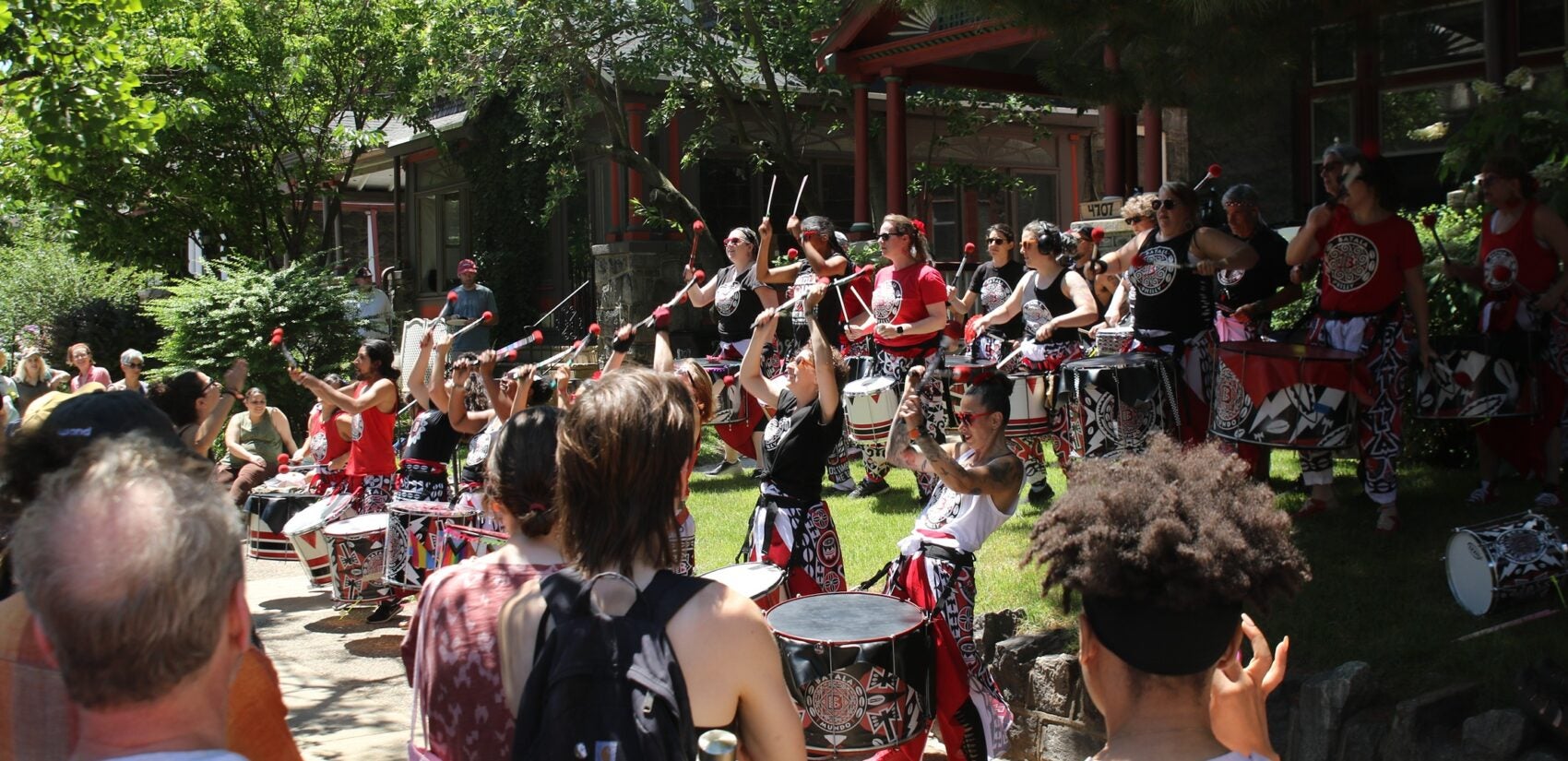 Batala Philly playing drums