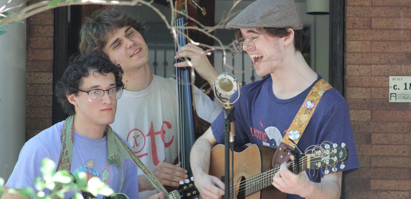 a folk music trio plays