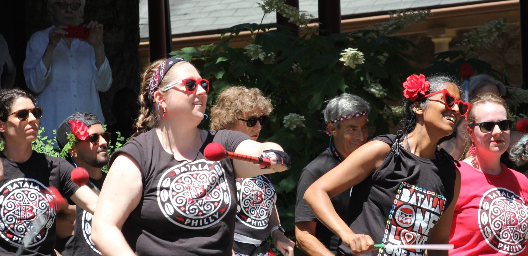 Batala Philly playing drums