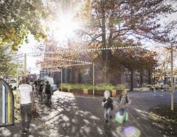 Wharton-Wesley United Methodist Church in Cobbs Creek reimagined a parking lot as green space (Wharton-Wesley United Methodist Church/Community Design Collaborative)