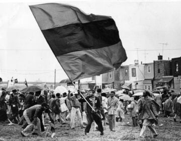 Housing activist Milton Street and some 1,500 of his supporters during a 1979 rally they held at Whitman Park in South Philadelphia.