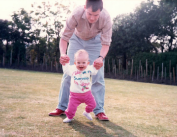 Sophie Ottaway and her father John Ottaway playing outside. (Courtesy of Sophie Ottaway)