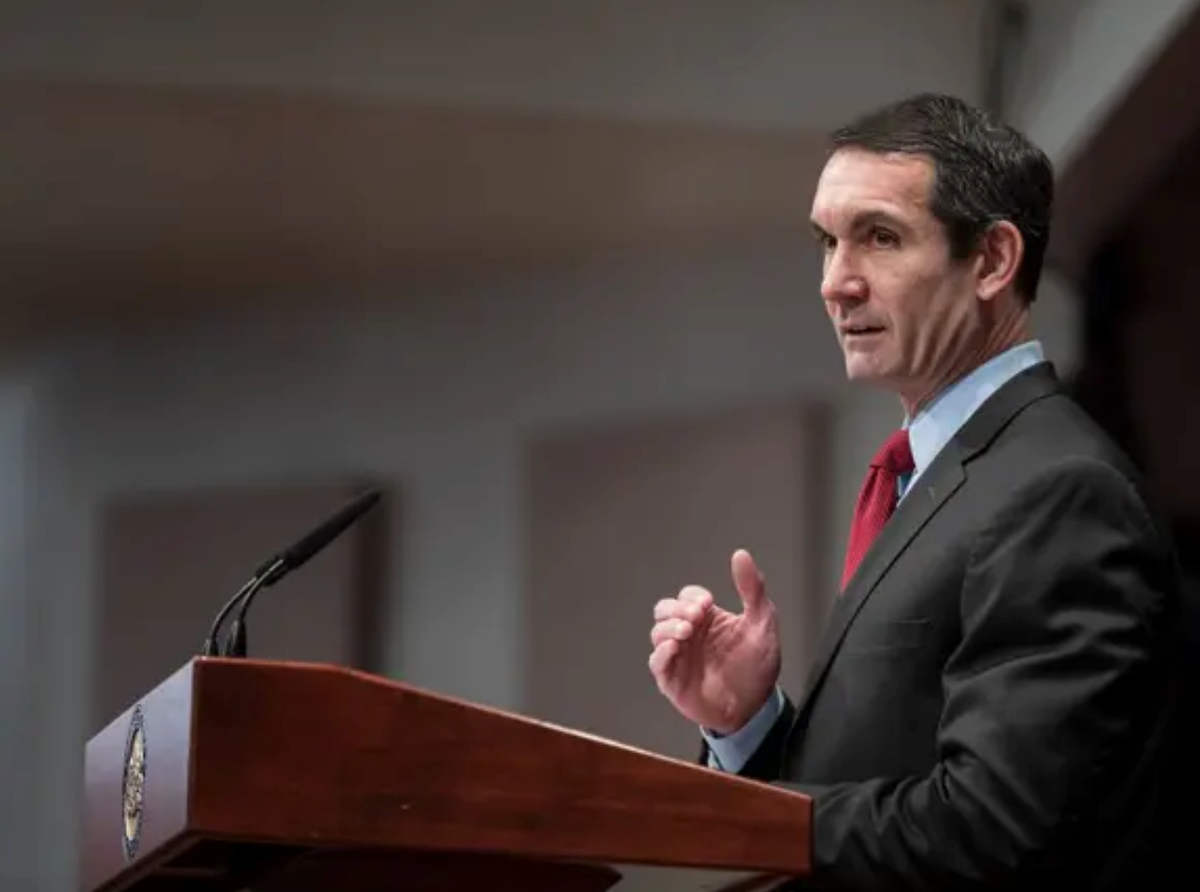 Eugene DePasquale speaking at a podium