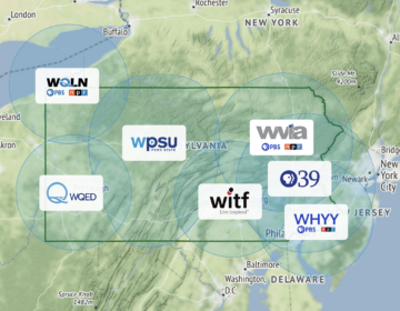 Map of Pennsylvania PBS stations